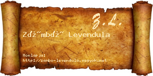Zámbó Levendula névjegykártya
